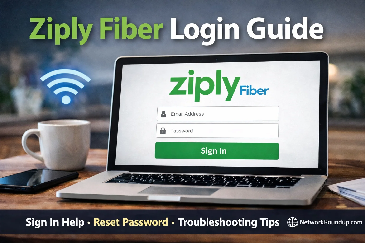 Ziply Fiber login guide on laptop